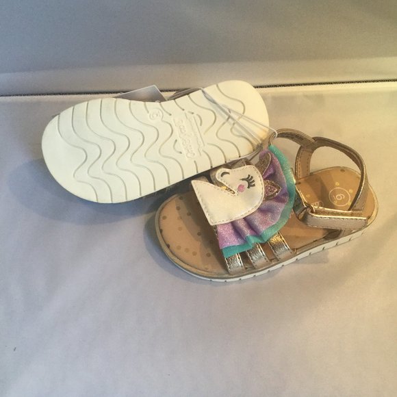 Cat & Jack Kailey Gold Unicorn Sandals - Picture 3 of 3